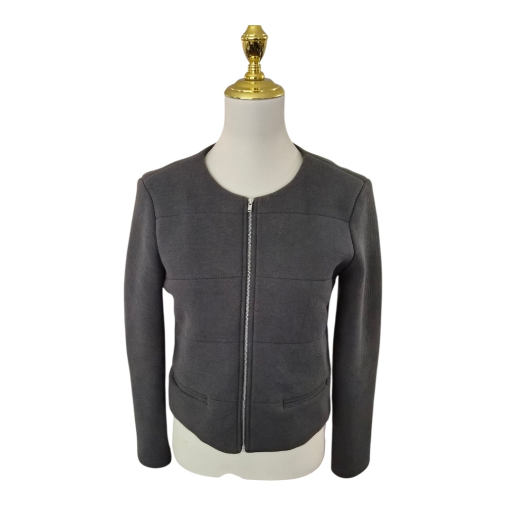 ATM Anthony Thomas Melillo Women’s Gray Zip Front Jacket Size M Cotton Blend